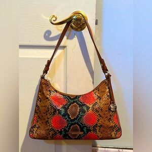 Brahmin Multicolor Snake Print Shoulder Bag